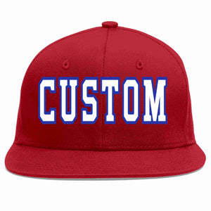 Casquette de baseball sport décontractée rouge blanc-royal personnalisée