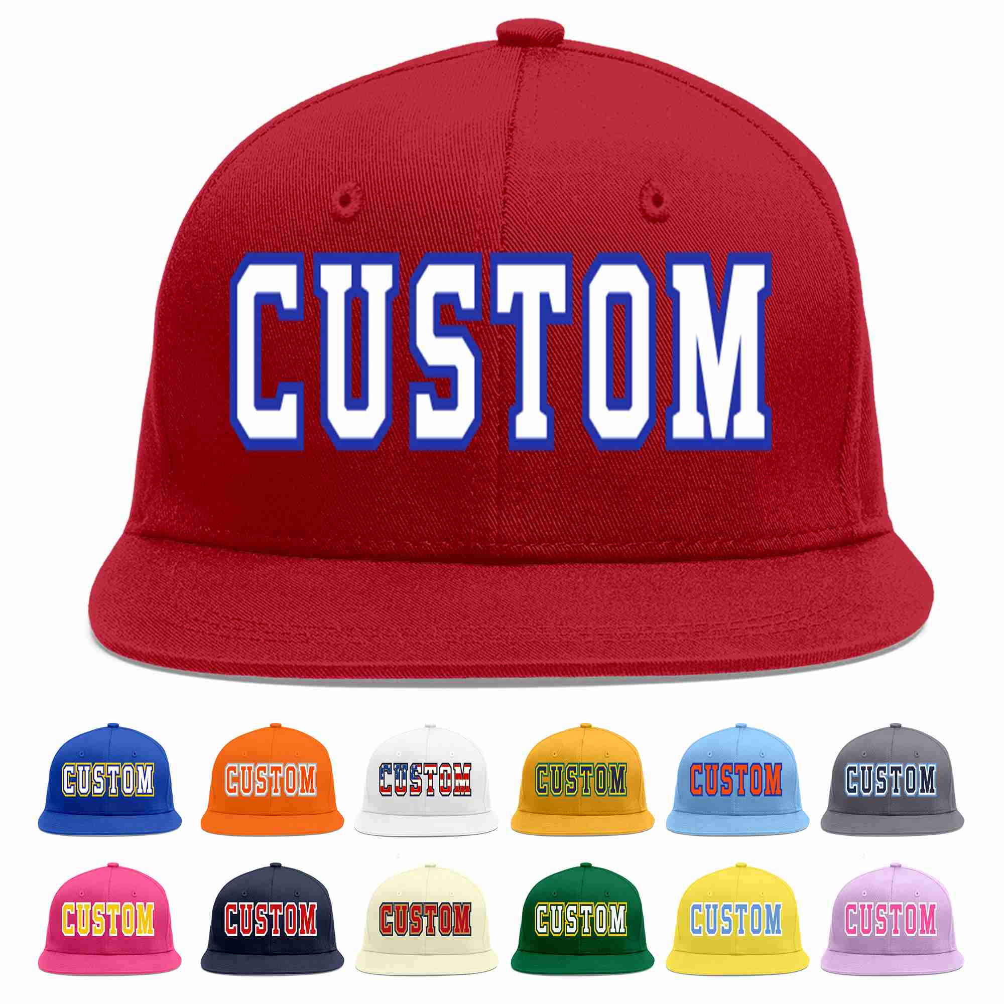 Custom Red White-Royal Casual Sport Baseball Cap