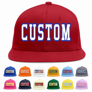 Casquette de baseball sport décontractée rouge blanc-royal personnalisée