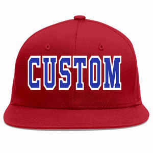 Casquette de baseball sport décontractée rouge royal-blanc personnalisée