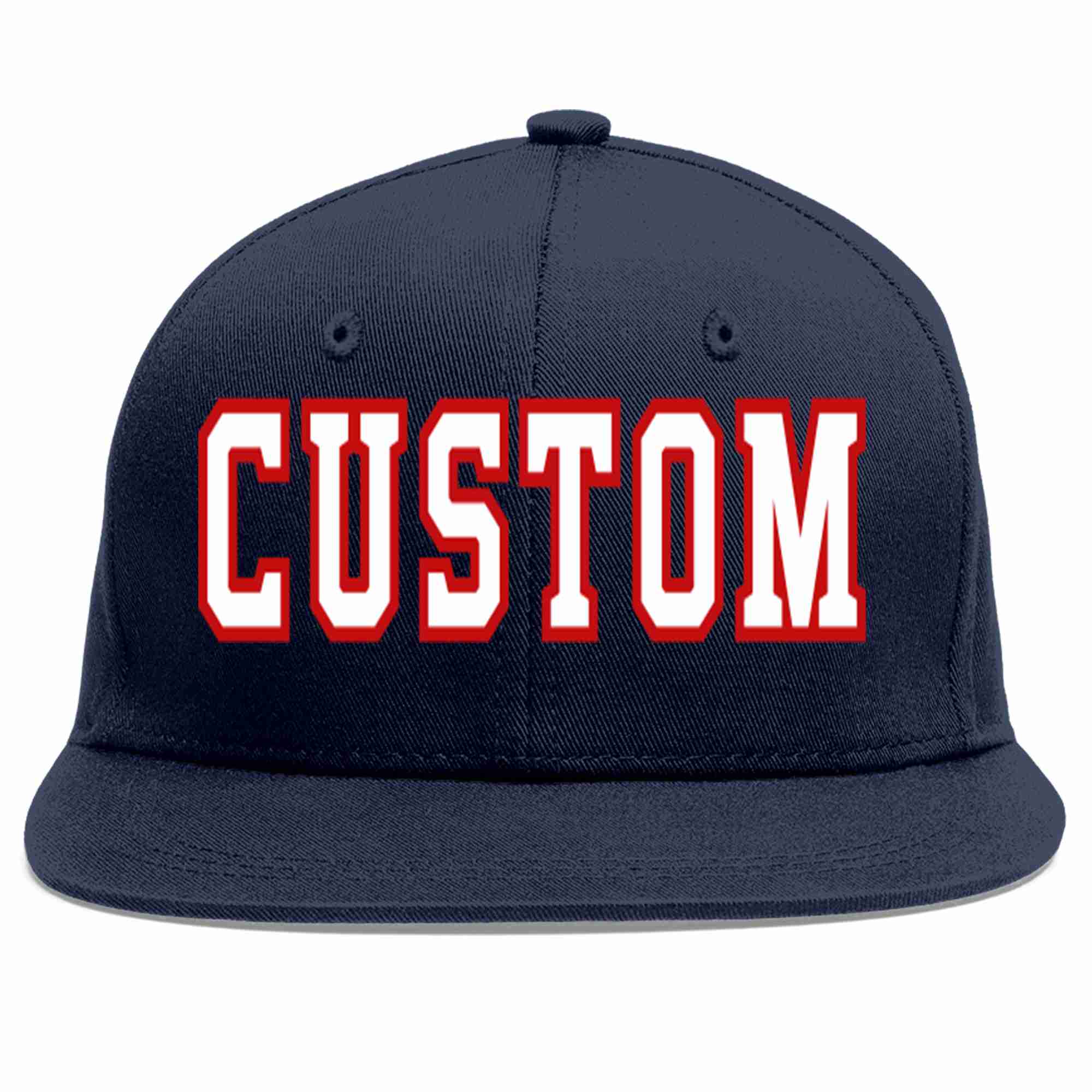 Custom Navy White-Red Casual Sport Baseball Cap