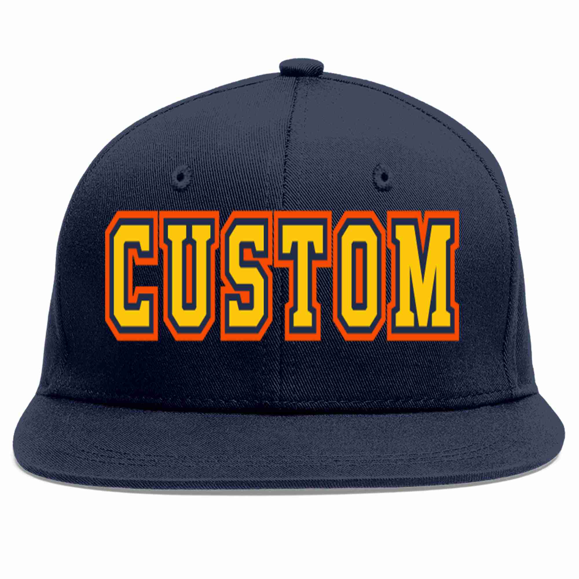 Custom Navy Gold-Navy Casual Sport Baseball Cap