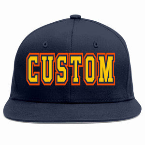 Casquette de baseball sport décontractée personnalisée bleu marine or-marine