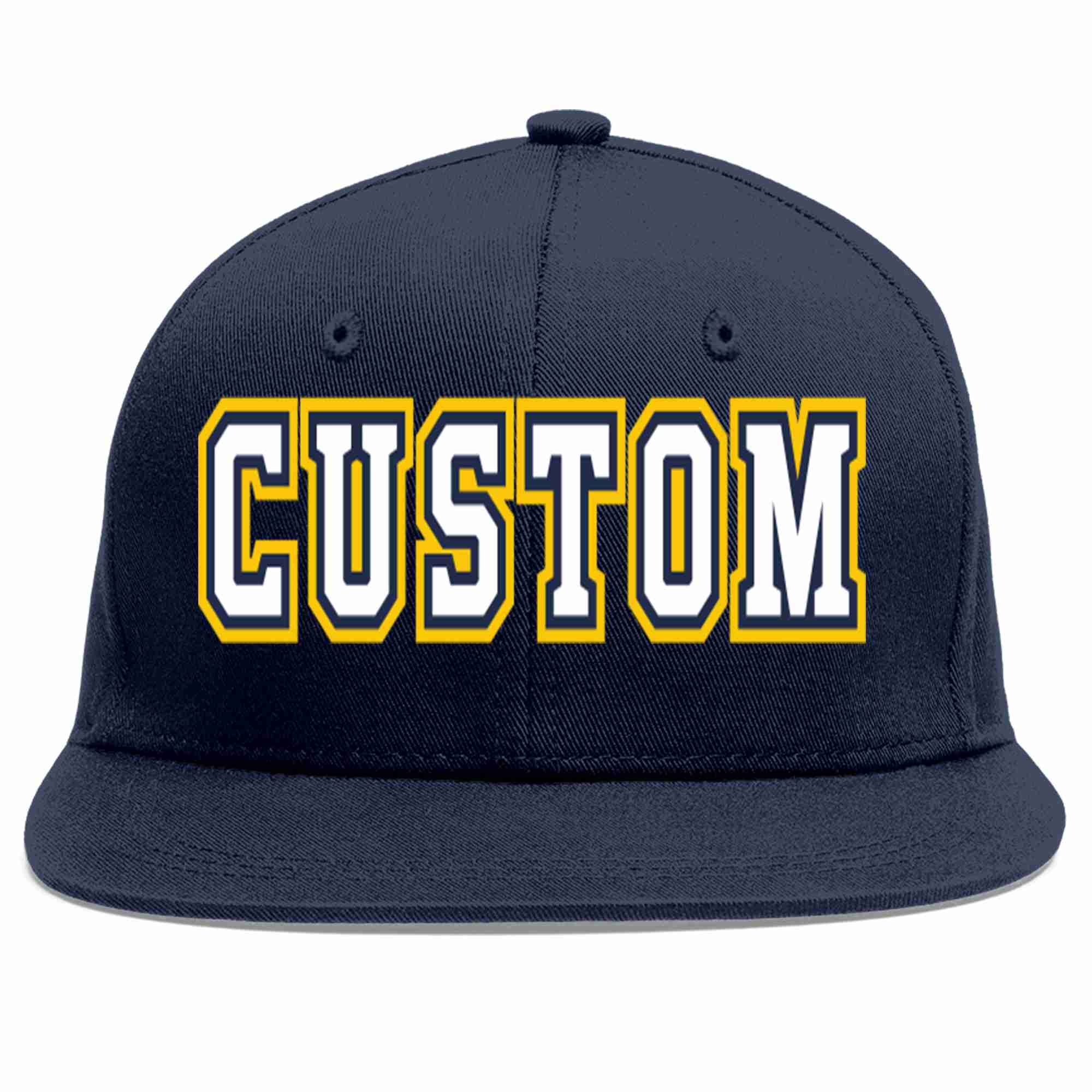 Custom Navy White-Navy Casual Sport Baseball Cap