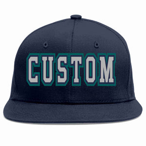 Custom Navy Gray-Navy Casual Sport Baseball Cap