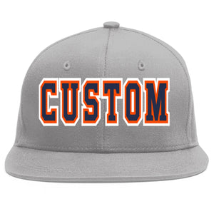 Casquette de baseball sport personnalisée gris marine-orange Flat Eaves