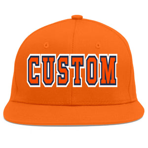 Casquette de baseball personnalisée Orange Orange-Marine Flat Eaves Sport