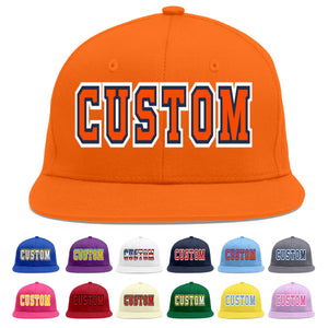 Casquette de baseball personnalisée Orange Orange-Marine Flat Eaves Sport