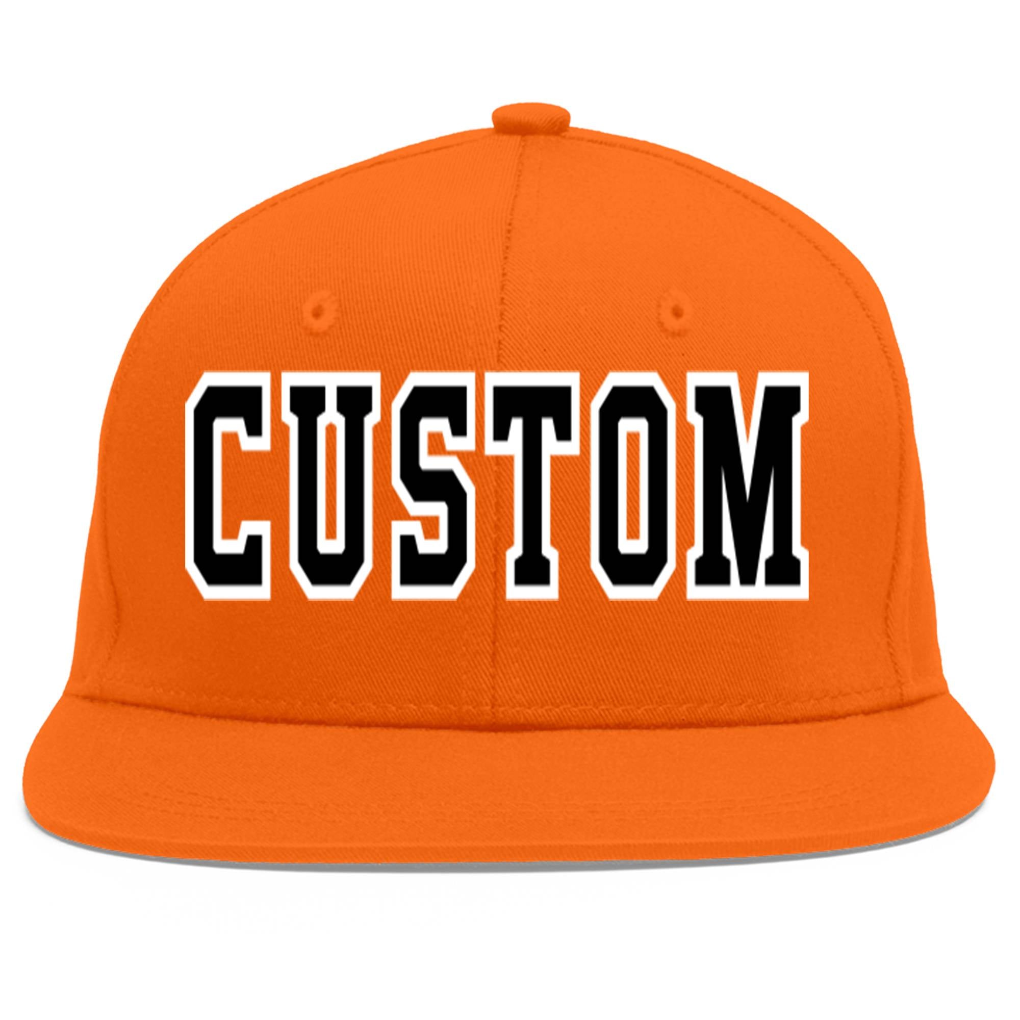 Casquette de baseball sport personnalisée orange noir-blanc