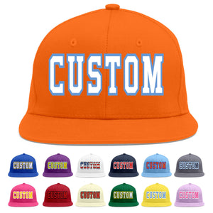 Casquette de baseball sport personnalisée orange blanc-bleu clair