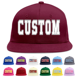 Casquette de baseball sport personnalisée Crimson blanc-gris Flat Eaves