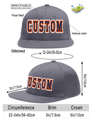 Casquette de baseball sport personnalisée gris foncé marine-orange Flat Eaves