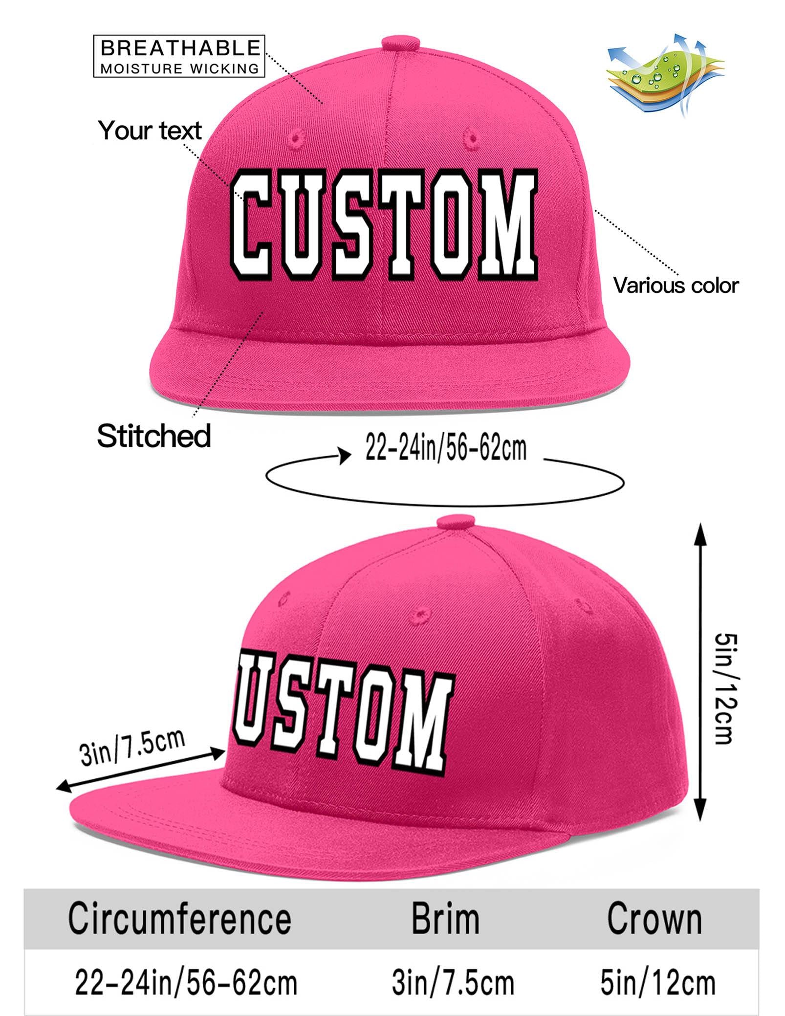 Custom Rose Red White-Black Flat Eaves Sport Baseball Cap