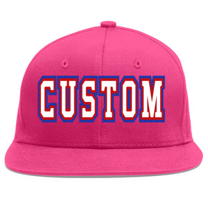 Custom Rose Red White-Red Flat Eaves Sport Baseball Cap