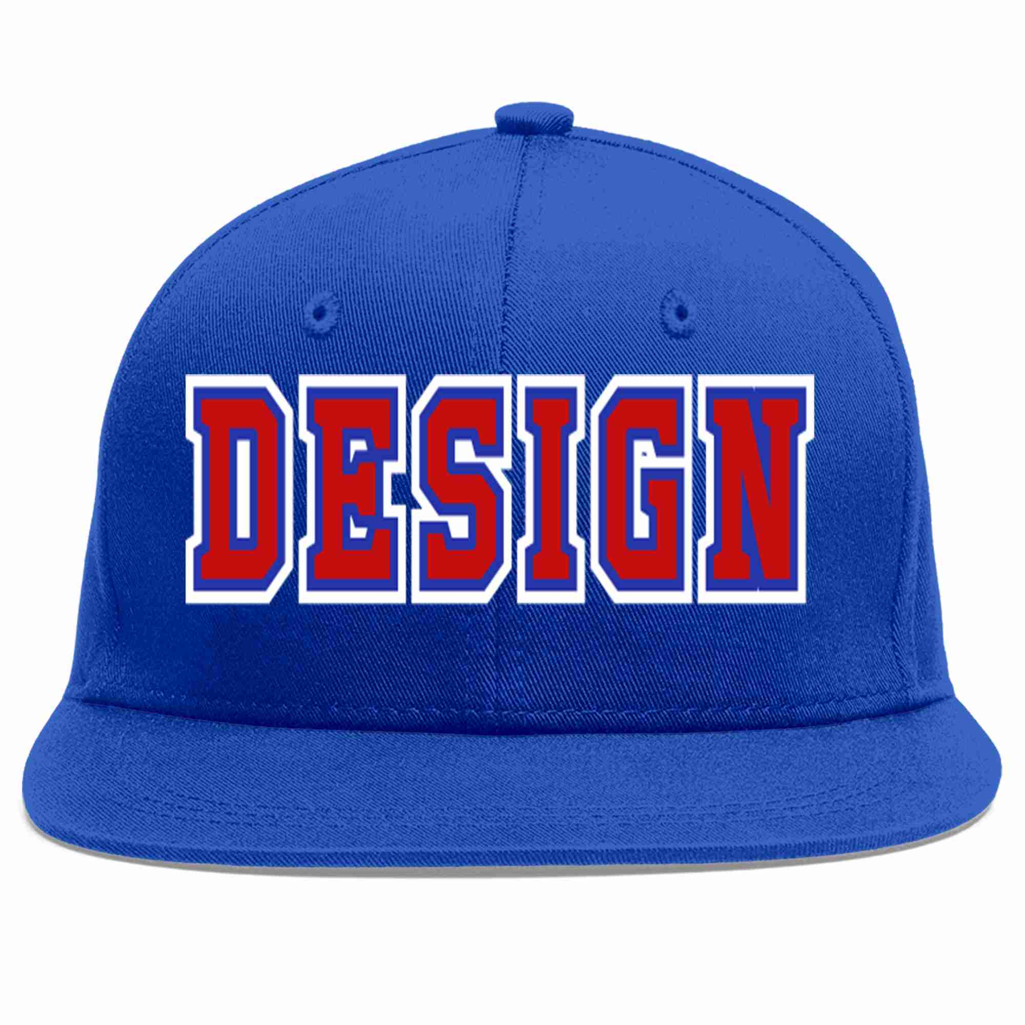 Custom Royal Red-Royal Flat Eaves Sport Baseball Cap Design for Men/Women/Youth