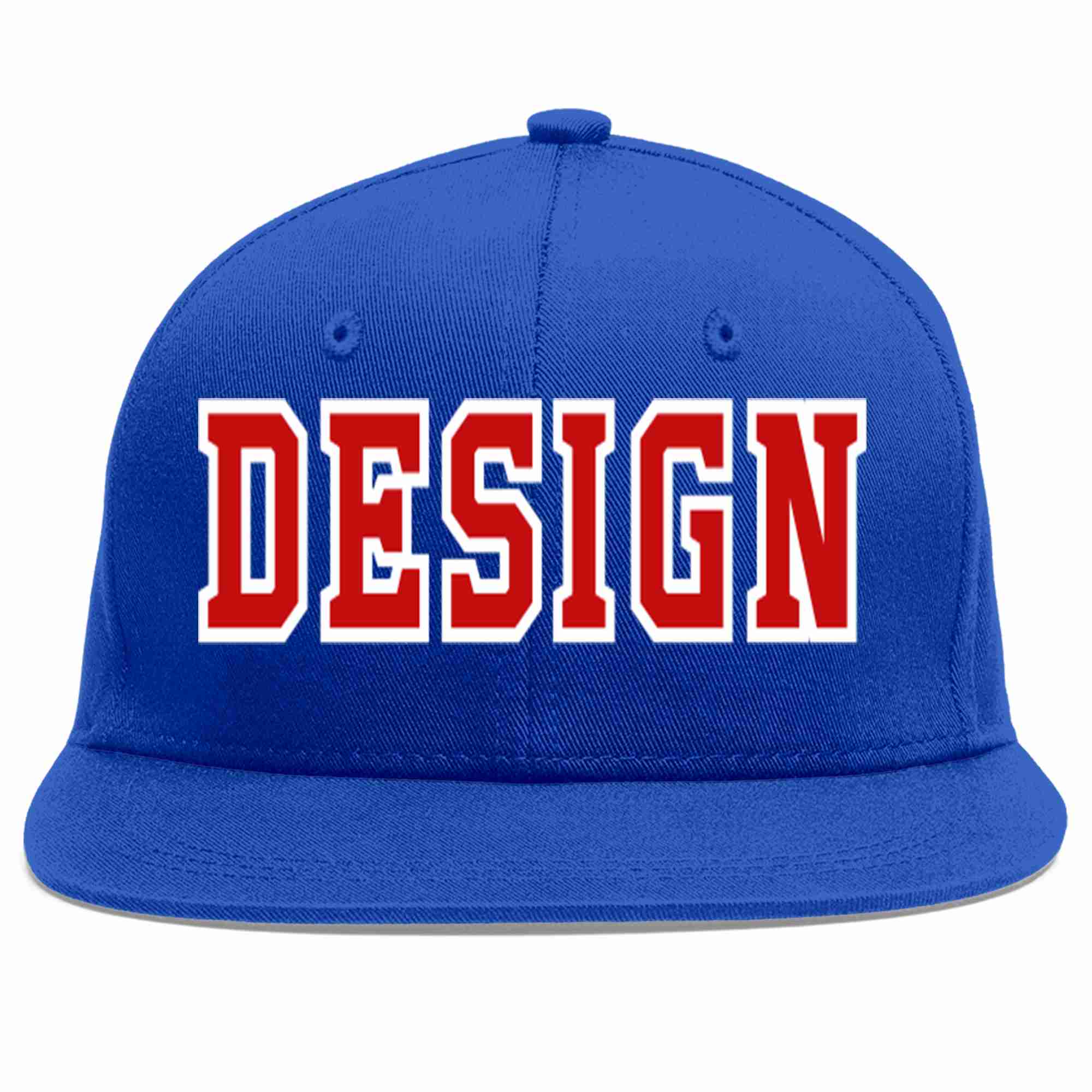 Custom Royal Red-White Flat Eaves Sport Baseball Cap Design for Men/Women/Youth