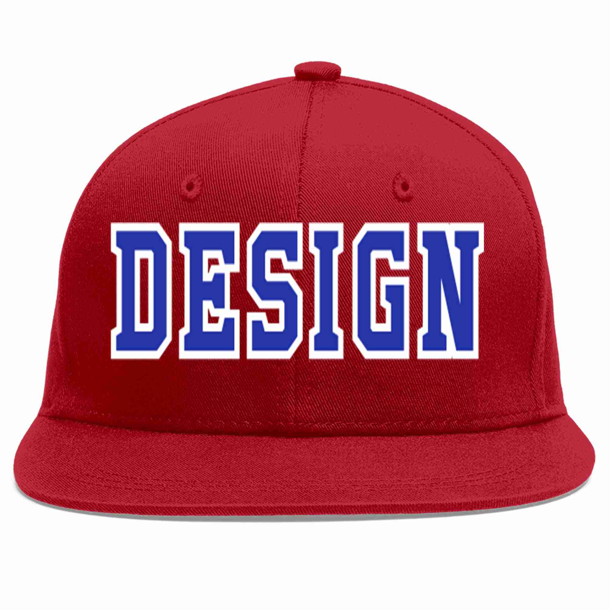 Conception personnalisée de casquette de baseball de sport à avant-toit plat rouge royal-blanc pour hommes/femmes/jeunes