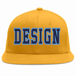 Conception personnalisée de casquette de baseball de sport à avant-toit plat bleu marine-bleu clair pour hommes/femmes/jeunes