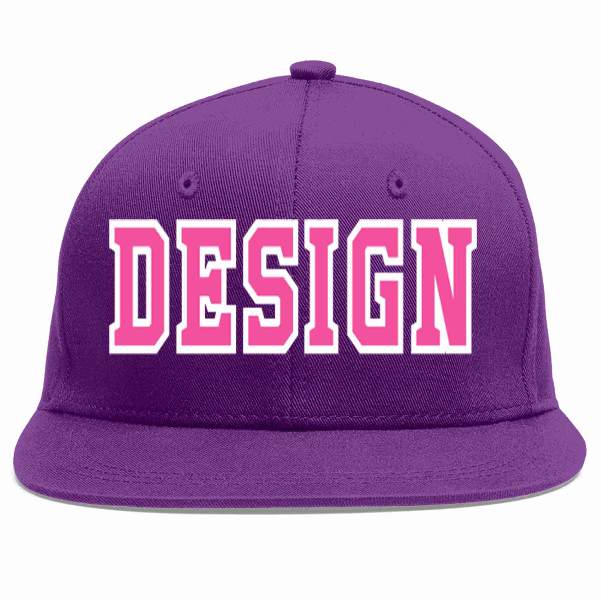 Custom Purple Pink-White Flat Eaves Sport Baseball Cap Design for Men/Women/Youth