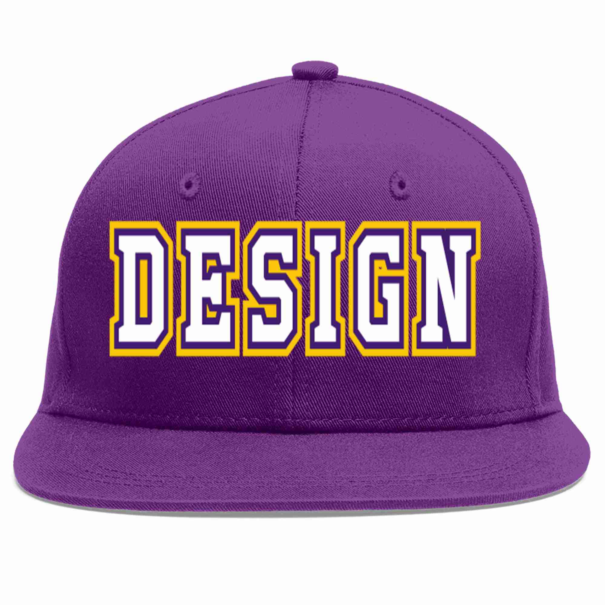 Custom Purple White-purple Flat Eaves Sport Baseball Cap Design for Men/Women/Youth