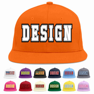 Custom Orange White-Gray Flat Eaves Sport Baseball Cap Design for Men/Women/Youth