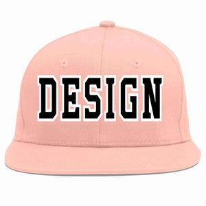 Conception personnalisée de casquette de baseball de sport à avant-toit plat rose noir-blanc pour hommes/femmes/jeunes