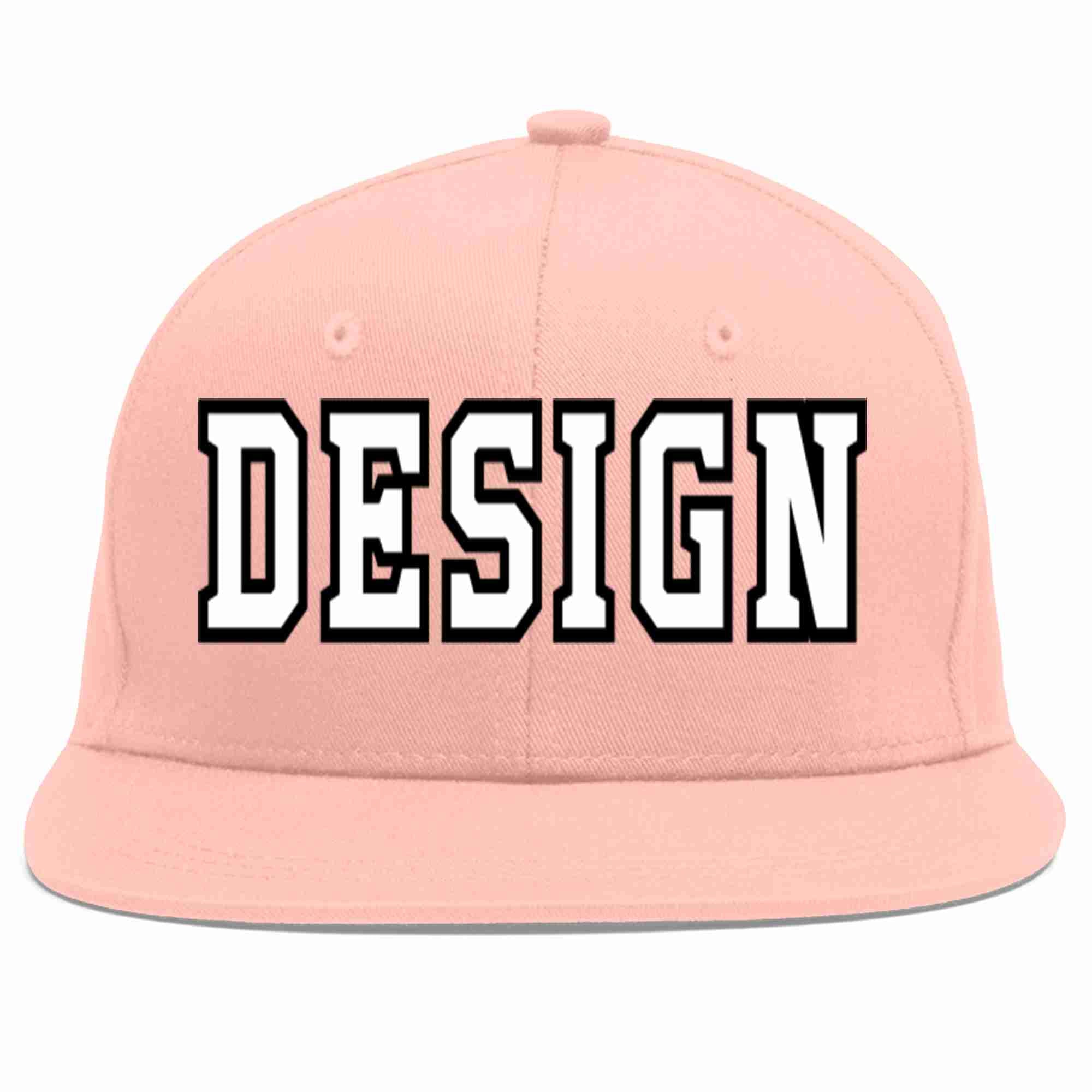 Conception personnalisée de casquette de baseball de sport à avant-toit plat rose blanc-noir pour hommes/femmes/jeunes