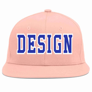 Conception personnalisée de casquette de baseball de sport à avant-toit plat rose royal-blanc pour hommes/femmes/jeunes