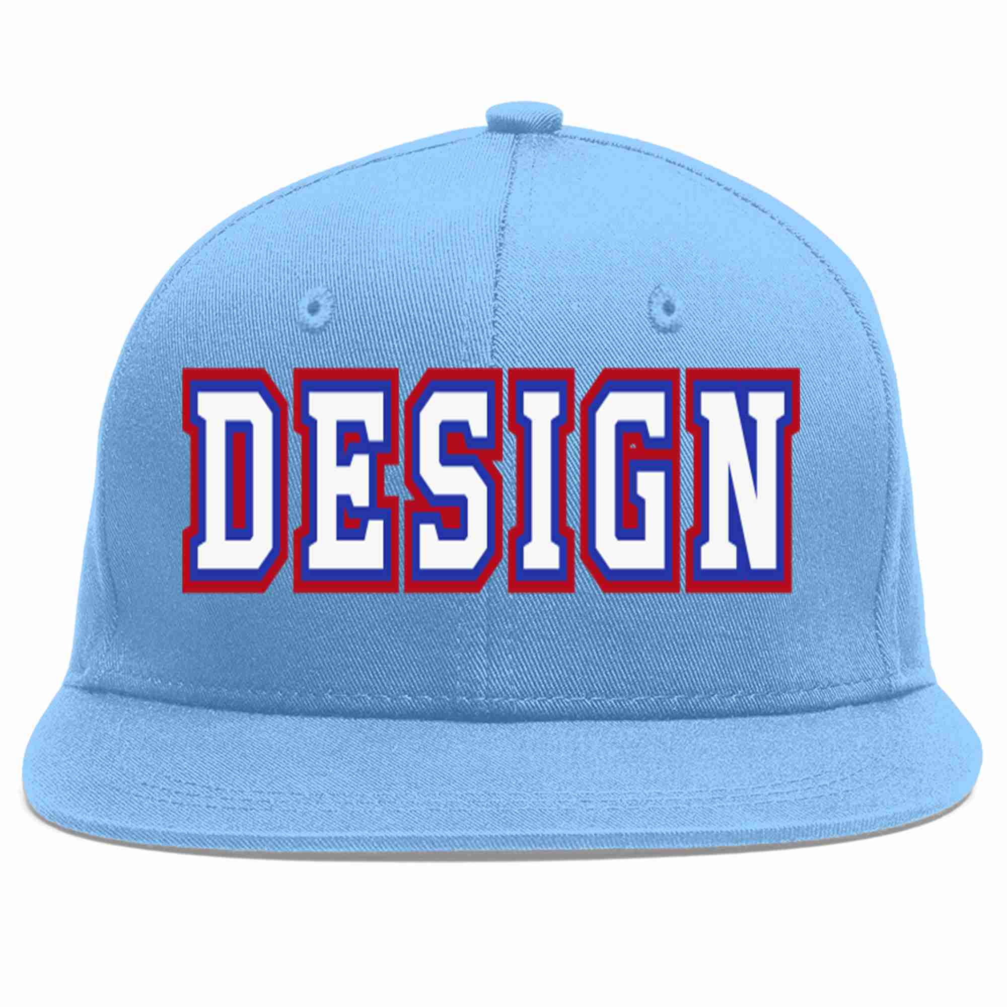 Casquette de baseball de sport personnalisée bleu clair blanc-royal, conception pour hommes/femmes/jeunes