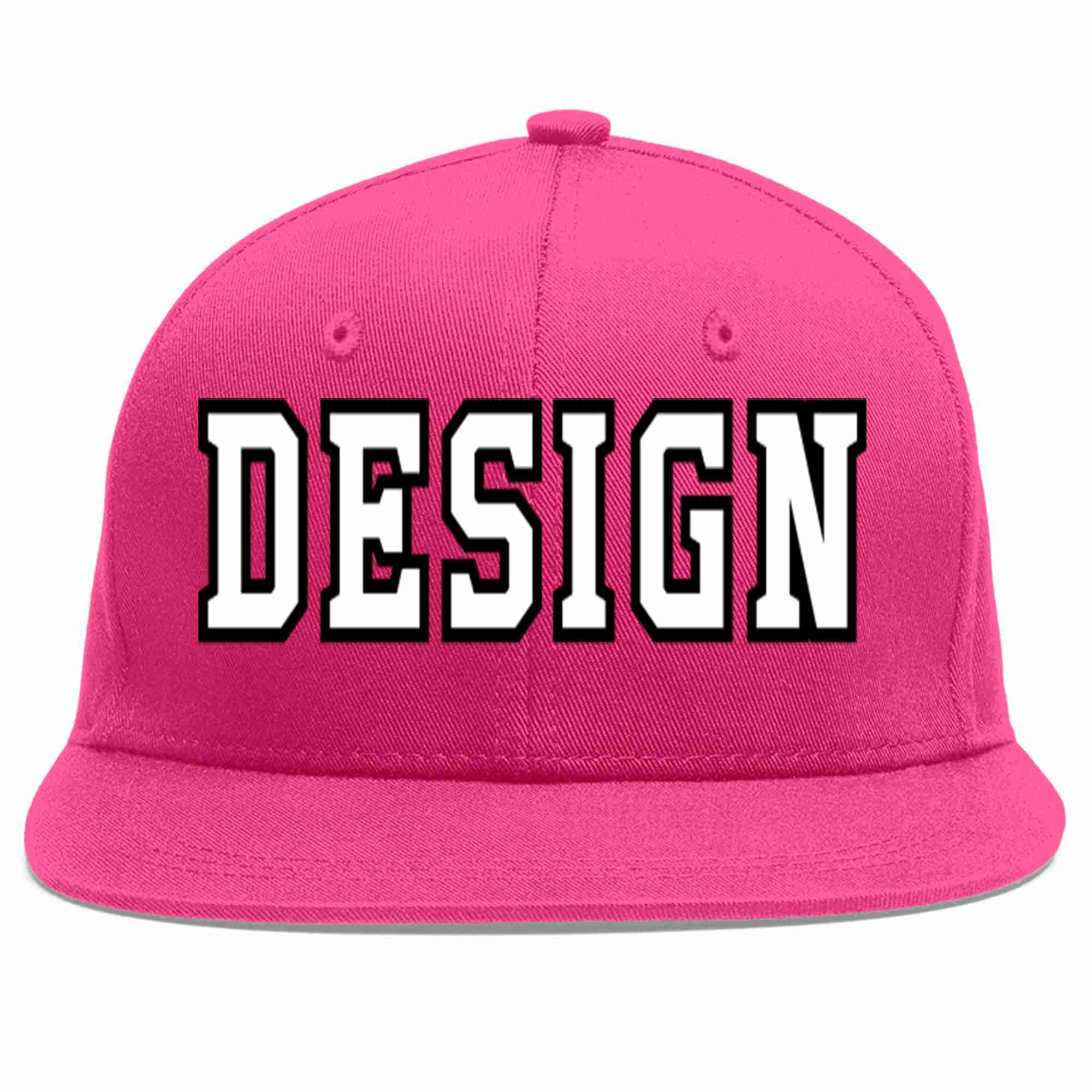 Conception personnalisée de casquette de baseball de sport à avant-toit plat rose rouge blanc-noir pour hommes/femmes/jeunes