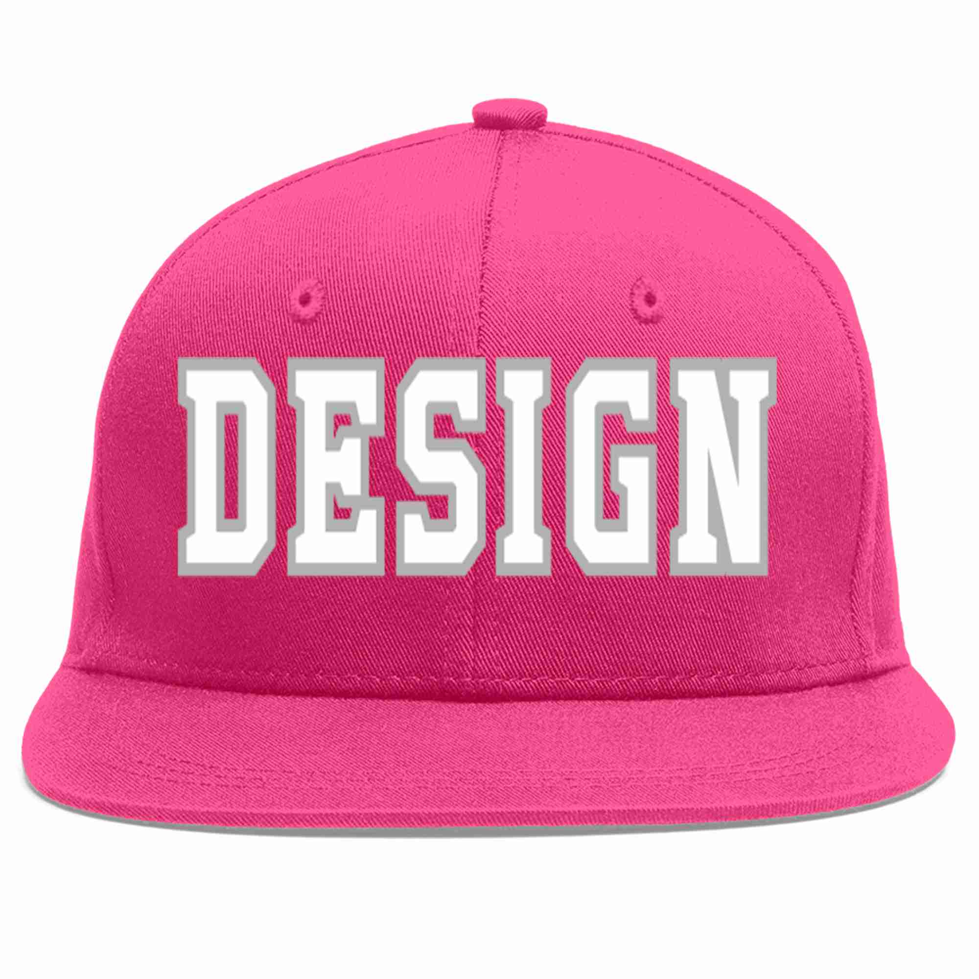 Custom Rose Red White-Gray Flat Eaves Sport Baseball Cap Design for Men/Women/Youth