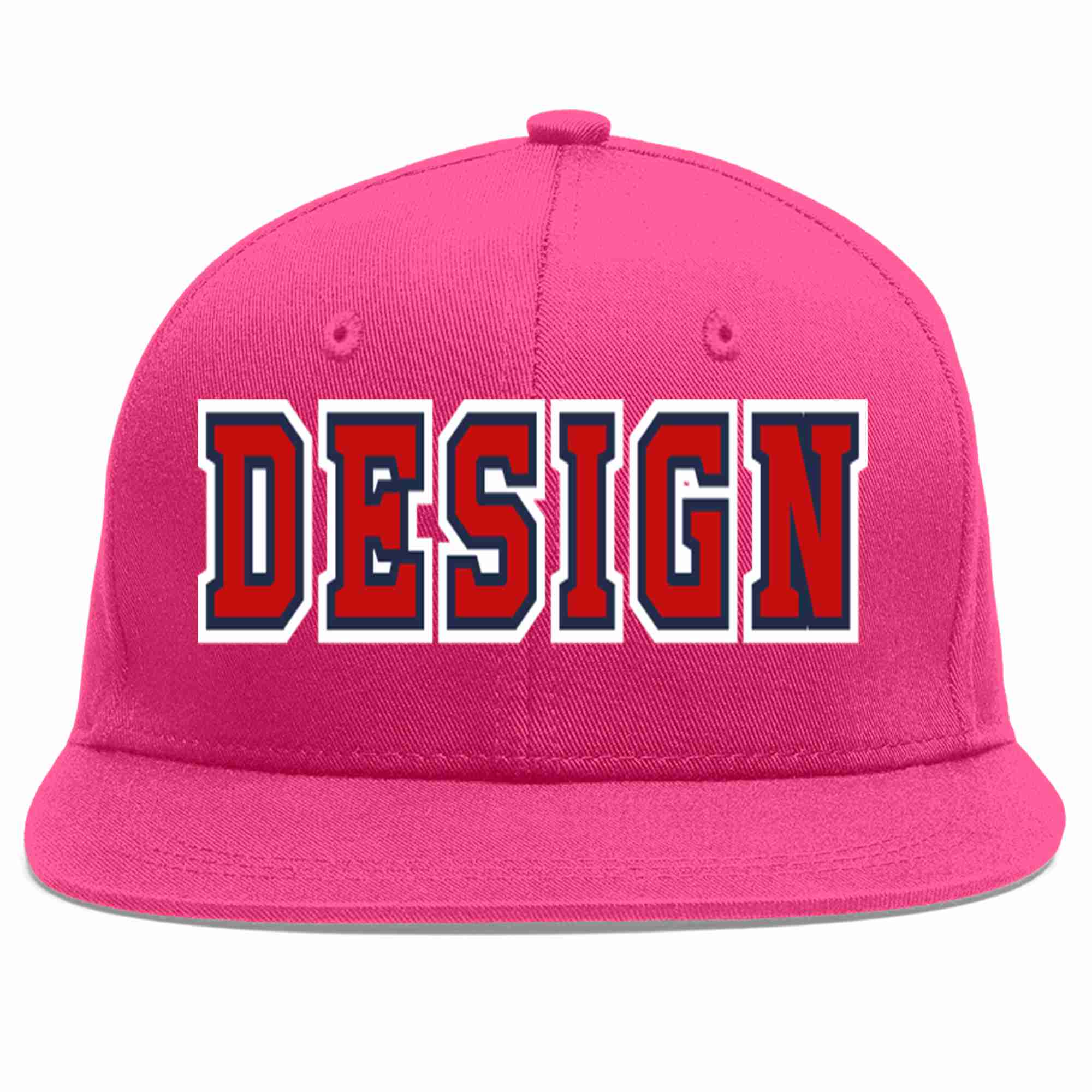 Conception personnalisée de casquette de baseball de sport à avant-toit plat rouge-marine rouge rose pour hommes/femmes/jeunes