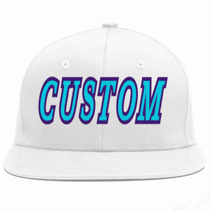 Custom White Light Blue-purple Casual Sport Baseball Cap