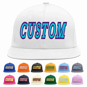 Casquette de baseball de sport décontractée, personnalisée, blanc, bleu clair-violet