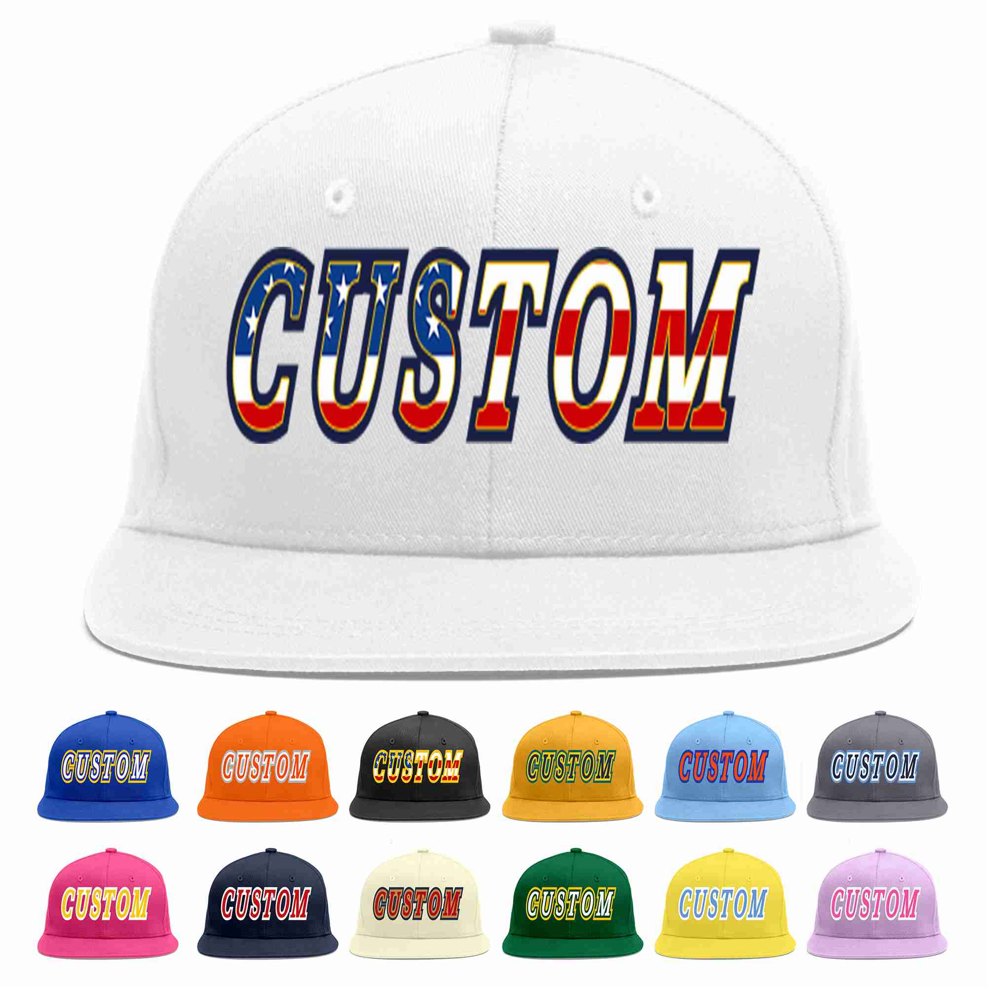 Custom White Vintage USA Flag-Gold Casual Sport Baseball Cap