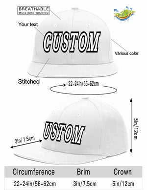 Custom White White-Black Casual Sport Baseball Cap