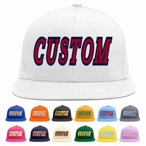 Custom White Red-Navy Casual Sport Baseball Cap