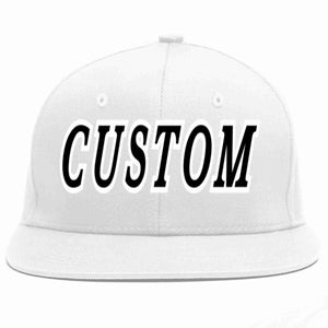 Custom White Black-White Casual Sport Baseball Cap