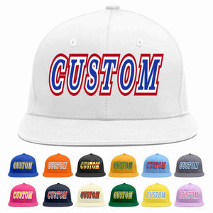 Custom White Royal-White Casual Sport Baseball Cap