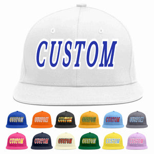 Custom White Royal-White Casual Sport Baseball Cap