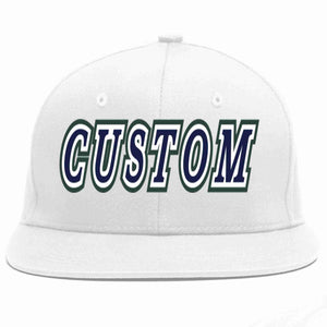 Custom White Navy-White Casual Sport Baseball Cap