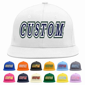 Custom White Navy-White Casual Sport Baseball Cap