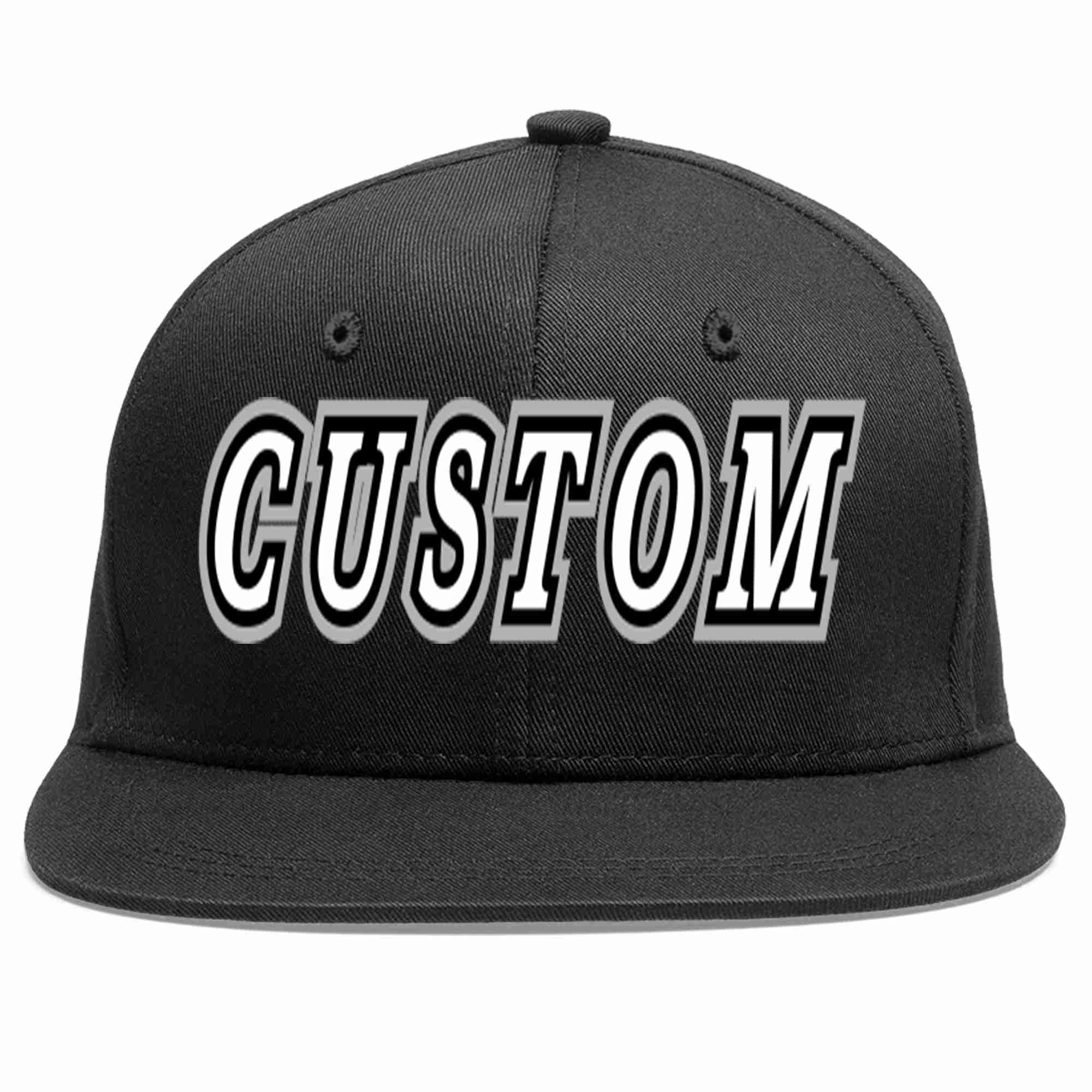 Custom Black White-Black Casual Sport Baseball Cap