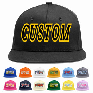 Custom Black Black-Gold Casual Sport Baseball Cap