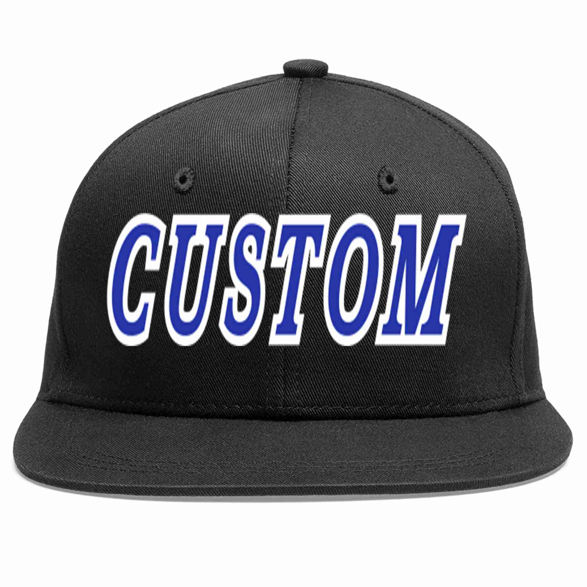 Custom Black Royal-White Casual Sport Baseball Cap