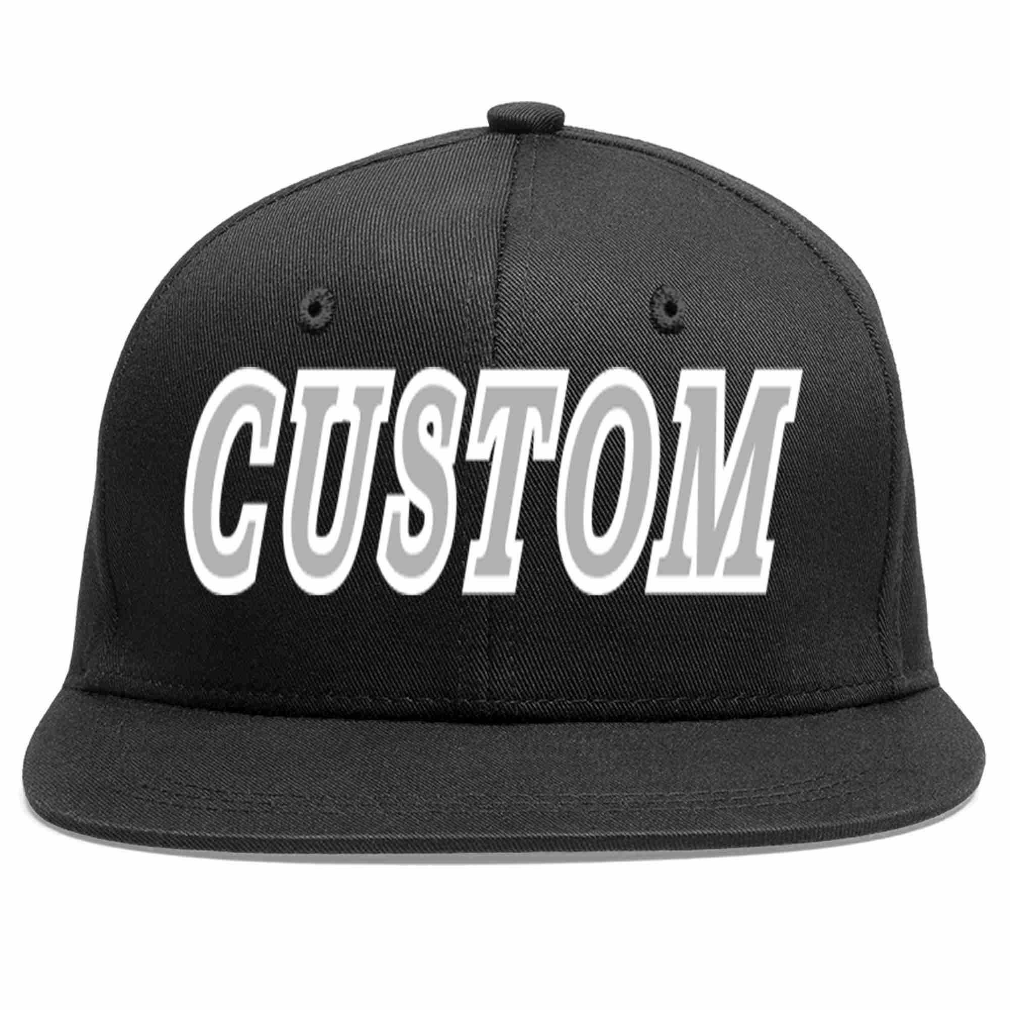 Casquette de baseball sport décontractée personnalisée noir gris-blanc