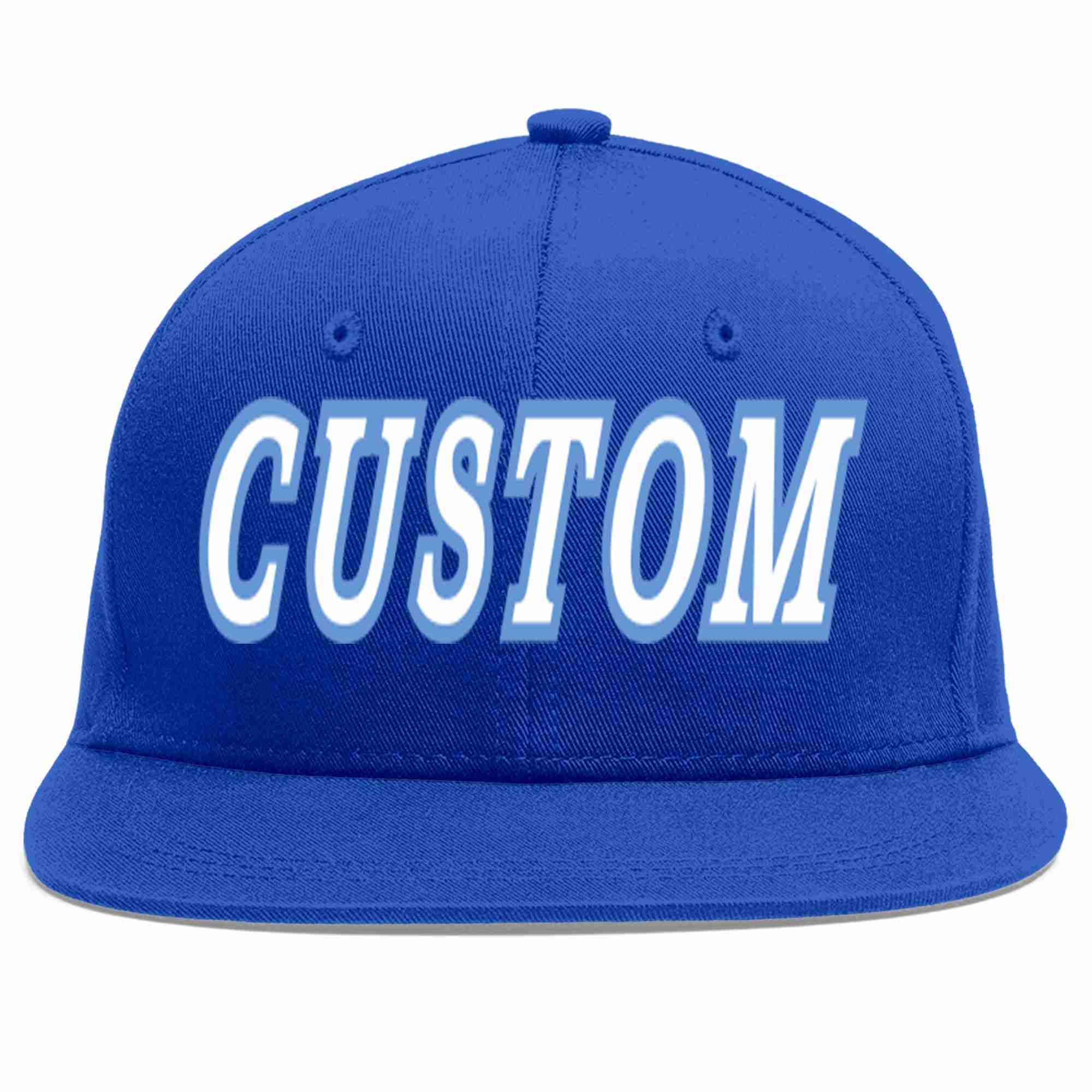 Custom Royal White-Light Blue Casual Sport Baseball Cap