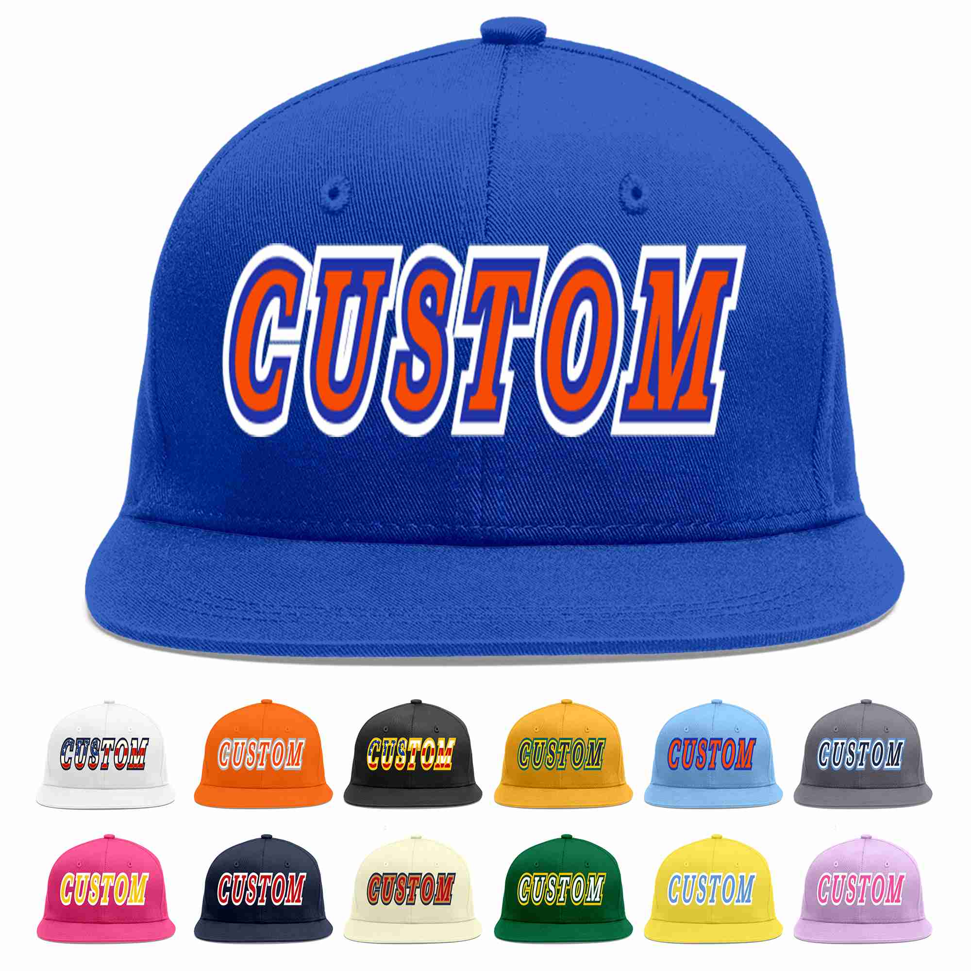 Custom Royal Orange-Royal Casual Sport Baseball Cap