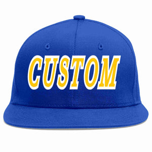 Casquette de baseball sport décontractée Royal Gold-White personnalisée