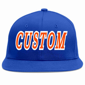 Custom Royal Orange-White Casual Sport Baseball Cap